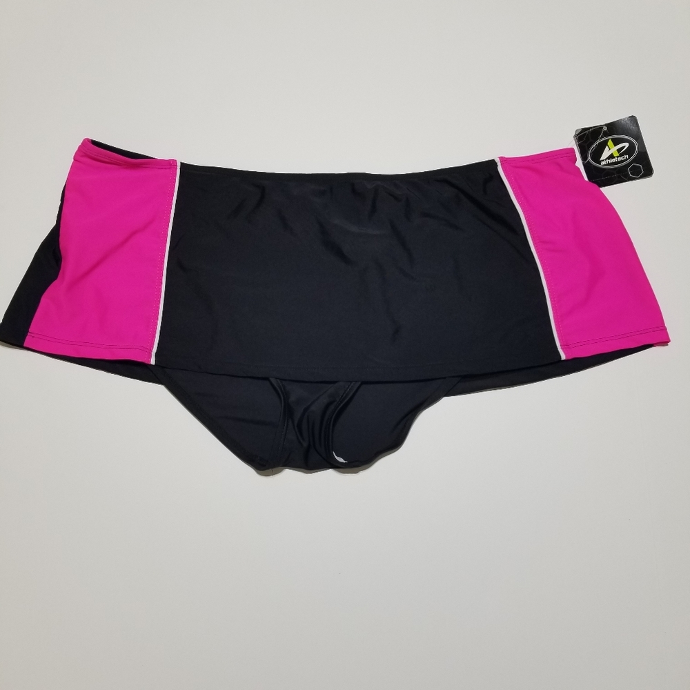 NWT Athletech BathingSwimsuit Bottom Pink Black 18
